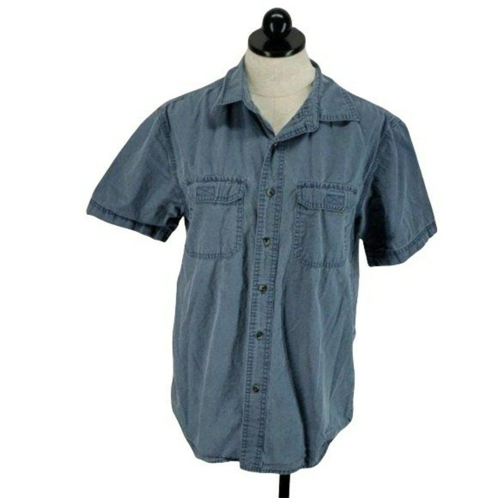 Magellan Athletic Fishing Shirt Gunmetal Grey Button Down Small - Picture 1 of 8